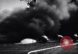 Image of Kamikaze aircraft attacks USS Saragora CV-3 Pacific Ocean, 1945, second 45 stock footage video 65675034754
