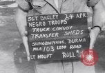Standbild LKW geparkt Ledo Road Tingkawk Birma, 1945, aus Sekunde 3 historischem Filmmaterial Videoclip 65675034822