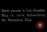 Image of Pamphlets and parade promoting Air Memorial Day Los Angeles California USA, 1919, second 28 stock footage video 65675034836
