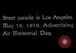 Image of Pamphlets and parade promoting Air Memorial Day Los Angeles California USA, 1919, second 32 stock footage video 65675034836