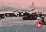 Image of C-119 aircraft Alaska Elmendorf Air Force Base USA, 1955, second 14 stock footage video 65675035047