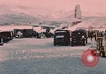 Image of C-119 aircraft Alaska Elmendorf Air Force Base USA, 1955, second 16 stock footage video 65675035047