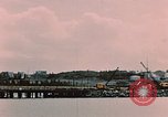 Image of Cranes and buildings near Knik Arm Cook Inlet  Anchorage Alaska USA, 1953, second 11 stock footage video 65675035068