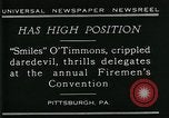Standbild behinderte Taucher "Miles O' Timmons Pittsburgh Pennsylvania USA, 1929, aus Sekunde 3 historischem Filmmaterial Videoclip 65675035085