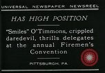 Standbild behinderte Taucher "Miles O' Timmons Pittsburgh Pennsylvania USA, 1929, aus Sekunde 4 historischem Filmmaterial Videoclip 65675035085