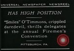 Standbild behinderte Taucher "Miles O' Timmons Pittsburgh Pennsylvania USA, 1929, aus Sekunde 8 historischem Filmmaterial Videoclip 65675035085