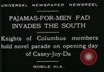 Image Hommes vêtus d'un pyjama mars dans Casey Joy Da parade Mobile Alabama USA, 1929, de la seconde 6 séquences d'archives historiques vidéo 65675035087