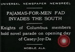 Image Hommes vêtus d'un pyjama mars dans Casey Joy Da parade Mobile Alabama USA, 1929, de la seconde 7 séquences d'archives historiques vidéo 65675035087