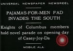 Image Hommes vêtus d'un pyjama mars dans Casey Joy Da parade Mobile Alabama USA, 1929, de la seconde 9 séquences d'archives historiques vidéo 65675035087