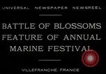 Image mer Bataille de fleurs Villefranche France, 1930, de la seconde 5 séquences d'archives historiques vidéo 65675035097