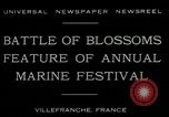 Image mer Bataille de fleurs Villefranche France, 1930, de la seconde 7 séquences d'archives historiques vidéo 65675035097
