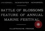 Image mer Bataille de fleurs Villefranche France, 1930, de la seconde 8 séquences d'archives historiques vidéo 65675035097