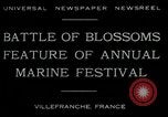 Image mer Bataille de fleurs Villefranche France, 1930, de la seconde 9 séquences d'archives historiques vidéo 65675035097