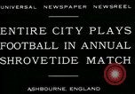Standbild Shrovetide übereinstimmen Ashbourne England, 1930, aus Sekunde 8 historischem Filmmaterial Videoclip 65675035105