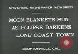 Standbild Eclipse Camptonville California USA, 1930, aus Sekunde 8 historischem Filmmaterial Videoclip 65675035107