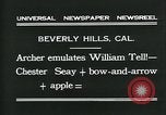 Image of archer Beverly Hills California USA, 1931, second 8 stock footage video 65675035118