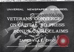 Immagine di prima guerra mondiale veterani vantaggi Zanesville Ohio USA, 1932, secondo 1 filmato di repertorio 65675035149