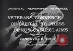 Immagine di prima guerra mondiale veterani vantaggi Zanesville Ohio USA, 1932, secondo 8 filmato di repertorio 65675035149