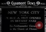 Image of Ambassador Gerard opens YMCA Eagle Hut New York City USA, 1918, second 1 stock footage video 65675035201