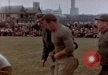 Image of Football field in racecourse infield Tsingtao China, 1946, second 9 stock footage video 65675035638