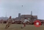 Image of Football field in racecourse infield Tsingtao China, 1946, second 24 stock footage video 65675035638