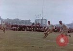 Image of Football field in racecourse infield Tsingtao China, 1946, second 29 stock footage video 65675035638