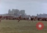 Image of Football field in racecourse infield Tsingtao China, 1946, second 35 stock footage video 65675035638