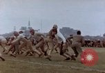 Image of Football field in racecourse infield Tsingtao China, 1946, second 52 stock footage video 65675035638