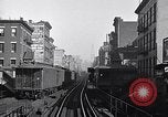 Image of Elevated train of the Interborough Rapid Transit System in Manhattan New York City USA, 1916, second 44 stock footage video 65675035665