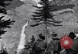 Image of waterfall and wild flowers United States USA, 1920, second 29 stock footage video 65675035759