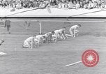 Image of track events between USA and Britain London England United Kingdom, 1936, second 1 stock footage video 65675035856