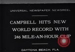 Image of Campbell driving Bluebird Daytona Beach Florida USA, 1931, second 1 stock footage video 65675035997