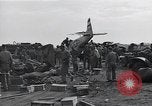 Image of P-51D Mustang aircraft 44-63912 after ground looping on Iwo Jima Iwo Jima, 1945, second 24 stock footage video 65675036227