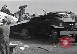 Image of P-51D Mustang aircraft 44-63912 after ground looping on Iwo Jima Iwo Jima, 1945, second 33 stock footage video 65675036227
