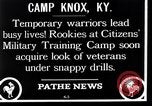 Standbild Bürger militärische Trainingslager Camp Knox Kentucky USA, 1921, aus Sekunde 10 historischem Filmmaterial Videoclip 65675036434