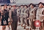 Standbild British Commonwealth troop review in Japan nach Zweiten Weltkrieg Kure Japan, 1946, aus Sekunde 28 historischem Filmmaterial Videoclip 65675036520