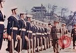 Standbild British Commonwealth troop review in Japan nach Zweiten Weltkrieg Kure Japan, 1946, aus Sekunde 50 historischem Filmmaterial Videoclip 65675036520