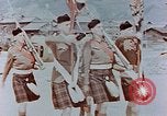 Image of Cameron Highlanders and band of 8th Gurkha Rifles Infantry of India Japan, 1946, second 28 stock footage video 65675036523