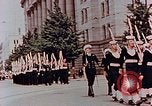 Image of British forces march at Japanese Imperial Palace Plaza Japan, 1946, second 16 stock footage video 65675036525