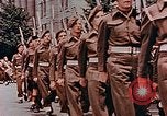 Image of British forces march at Japanese Imperial Palace Plaza Japan, 1946, second 49 stock footage video 65675036525