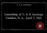 Image of USS Saratoga CV-3 launching Camden New Jersey USA, 1925, second 41 stock footage video 65675036680