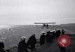 Image of T3M-2 floatplane on USS Saratoga CV-3 Pacific Ocean, 1929, second 32 stock footage video 65675036683