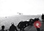 Image of T3M-2 floatplane on USS Saratoga CV-3 Pacific Ocean, 1929, second 39 stock footage video 65675036683