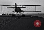 Image of T3M-2 floatplane on USS Saratoga CV-3 Pacific Ocean, 1929, second 52 stock footage video 65675036683