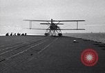 Image of T3M-2 floatplane on USS Saratoga CV-3 Pacific Ocean, 1929, second 58 stock footage video 65675036683
