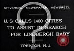 Image voulaient des affiches distribuées pour Charles A Lindbergh Jr Trenton New Jersey USA, 1932, de la seconde 4 séquences d'archives historiques vidéo 65675036754