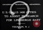 Image voulaient des affiches distribuées pour Charles A Lindbergh Jr Trenton New Jersey USA, 1932, de la seconde 5 séquences d'archives historiques vidéo 65675036754