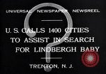 Image voulaient des affiches distribuées pour Charles A Lindbergh Jr Trenton New Jersey USA, 1932, de la seconde 6 séquences d'archives historiques vidéo 65675036754