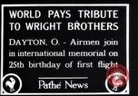 Image of 25th anniversary of first powered flight Dayton Ohio USA, 1928, second 7 stock footage video 65675036856