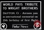 Image of 25th anniversary of first powered flight Dayton Ohio USA, 1928, second 9 stock footage video 65675036856